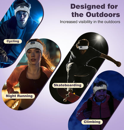 LC-dolida Sleep Headphones Bluetooth 5.4, Headband Headphones Earphones Wireless, Sleep Mask for Gifts,Workout,Jogging,Yoga(Purple)