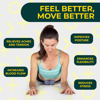 Yoga Deep Tissue Massage Ball Set, Firm Density – 2.9-Inch Myofascial Release Balls for Feet, Back, Neck, Legs & Arms – Trigger Point & Mobility Therapy (2-Pack)