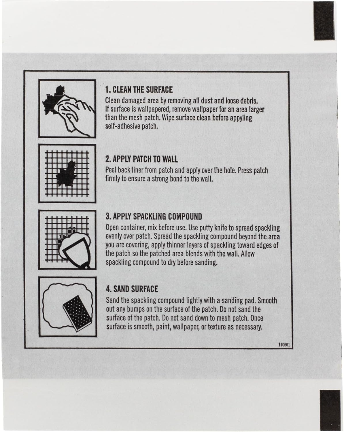Gorilla Durable Wall Repair Patch, 4x4, for Walls & Ceilings | Flexible for Curves and Corners, Ultra-Thin and Easily Cut, Self-Adhering, Professional-Looking Repairs on Walls