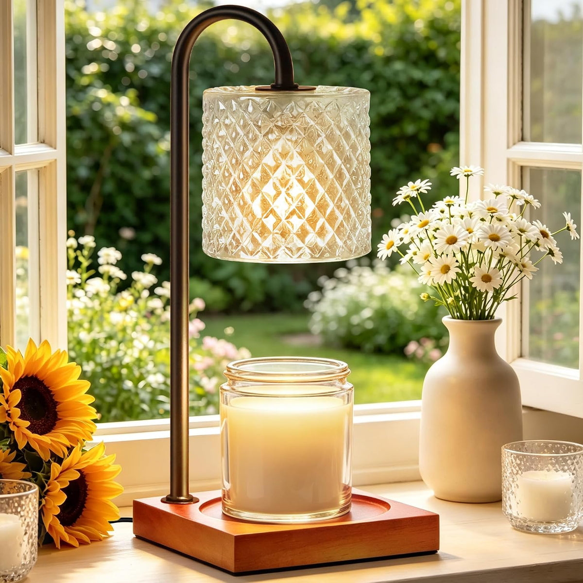 TigQiang Candle Warmer Lamp with Timer, Birthday Gifts for Women, Amber