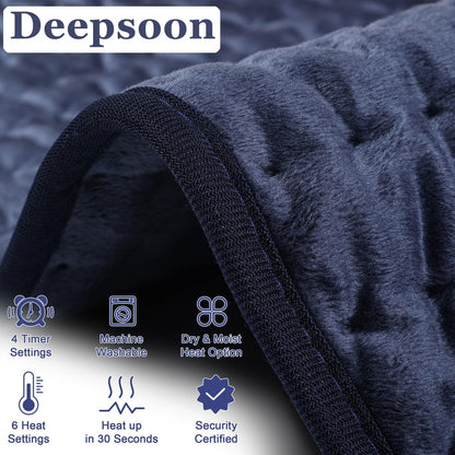 Heating Pad,Heated Blanket,Heating Pad for Back Neck,Grey,24x12 Inch | Electric Heating Pad,Dry/Moist Heat Heating Pads,Heating Pads for Shoulder,Abdomen,Heat Pad for Women Men,Birthday Gift