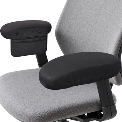 Virelis Ergonomic Office Chair Armrest Covers (Set of 2) - Soft Foam Arm Rest Pads for Elbow & Forearm Pressure Relief - Universal Stretch Fit for Gaming & Office Chairs, Black