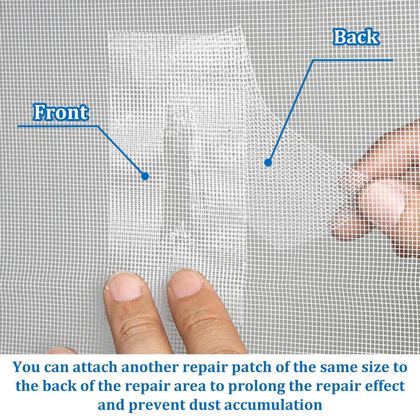 Gray Window Screen Repair Tape 2" x 40FT Fiberglass Strong Adhesive | Waterproof fiberglass mesh repair patch, fixes holes and tears, easy to cut and stick for window door screen repair