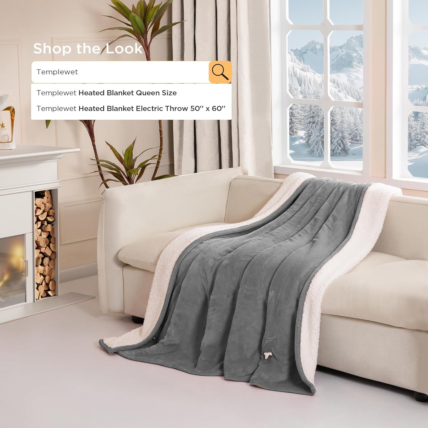 Templewet Heated Blanket Throw 50" x 60",Cute Electric Blanket,Racoon | Timer Settings,Auto Off,Soft Sherpa Heated Throw Blanket,Machine Washable,Fast Heating for Sofa Bed Office Use,Gifts for Mom