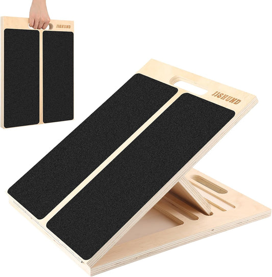 Portable Slant Board for Calf Stretching, Adjustable Wooden Calf Stretcher Incline Board, Calf Stretch Board for Squats Leg Knees Heel Ankle Stretching