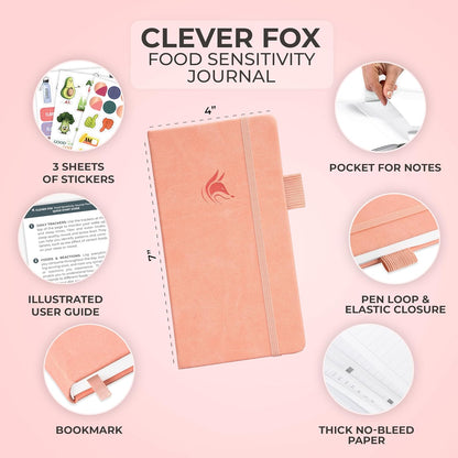 Clever Fox Food Sensitivity Journal & Symptom Diary, 8.5x11 Purple