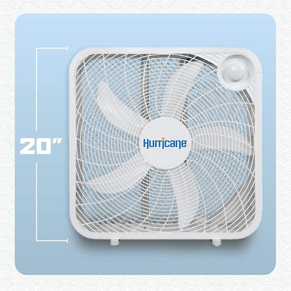 Hurricane Classic Floor Box Fan with 3 Speed Settings, Black - 20in