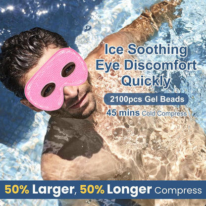 BeeVines Gel Eye Mask, XL Size Cooling Ice Masks for Puffy Eyes (2 Pack)
