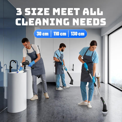 Electric Spin Scrubber for Bathroom: Shower Cleaner Brush with Long Handle (White1)