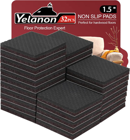 Non Slip Furniture Pads -56 pcs（1+2）” Furniture Grippers, Non Skid Furniture Legs,Self Adhesive Rubber Furniture Feet, Anti Slide Furniture Hardwood Floor Protector for Keep Couch Stoppers