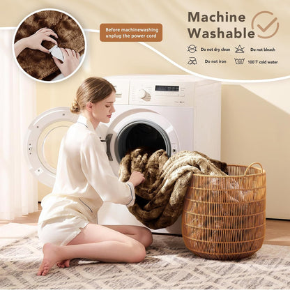 Homemate Heated Blanket Electric Heating Throw 50x60 Plush Faux Fur Sherpa