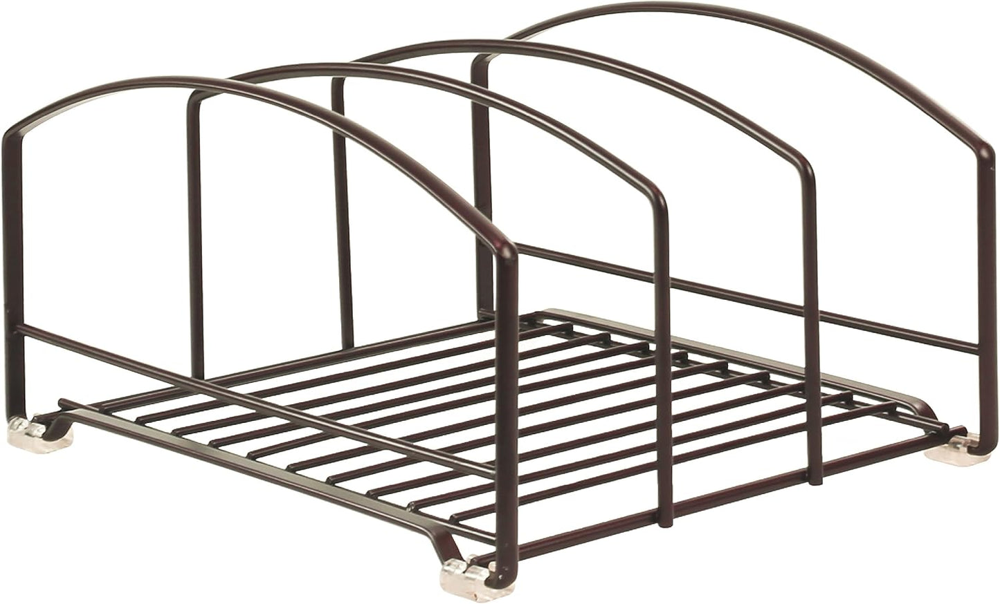 Deco Brothers Cookware Organizer Rack for Kitchen Cabinet, 3 Slot Holder | Bronze