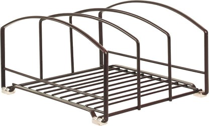 Deco Brothers Cookware Organizer Rack for Kitchen Cabinet, 3 Slot Holder | Bronze