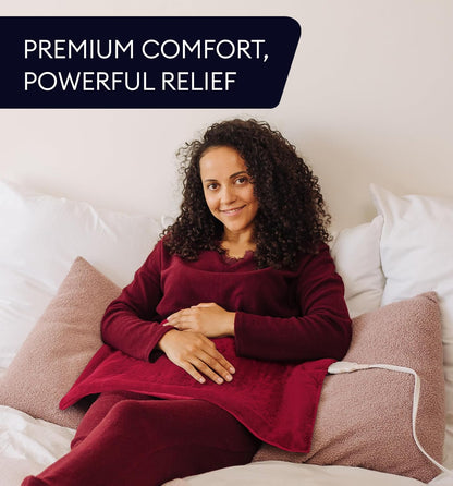 GENIANI Back Pain & Relaxation Gifts for Women – Electric Heating Pad for Back, Neck & Shoulders, Soft Microplush Electric Throw Heating Pad for Period Comfort, Fast Heating, Auto Shut Off, 12"x24"