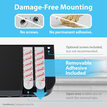 TotalMount Drop-Free Remote Holder – Removable Adhesive Strips – XL Black | Designed in the USA – Simply Put the Remotes In – No Tricky Magnet Alignment Needed (Holds 3 or 4 Remote Controls)