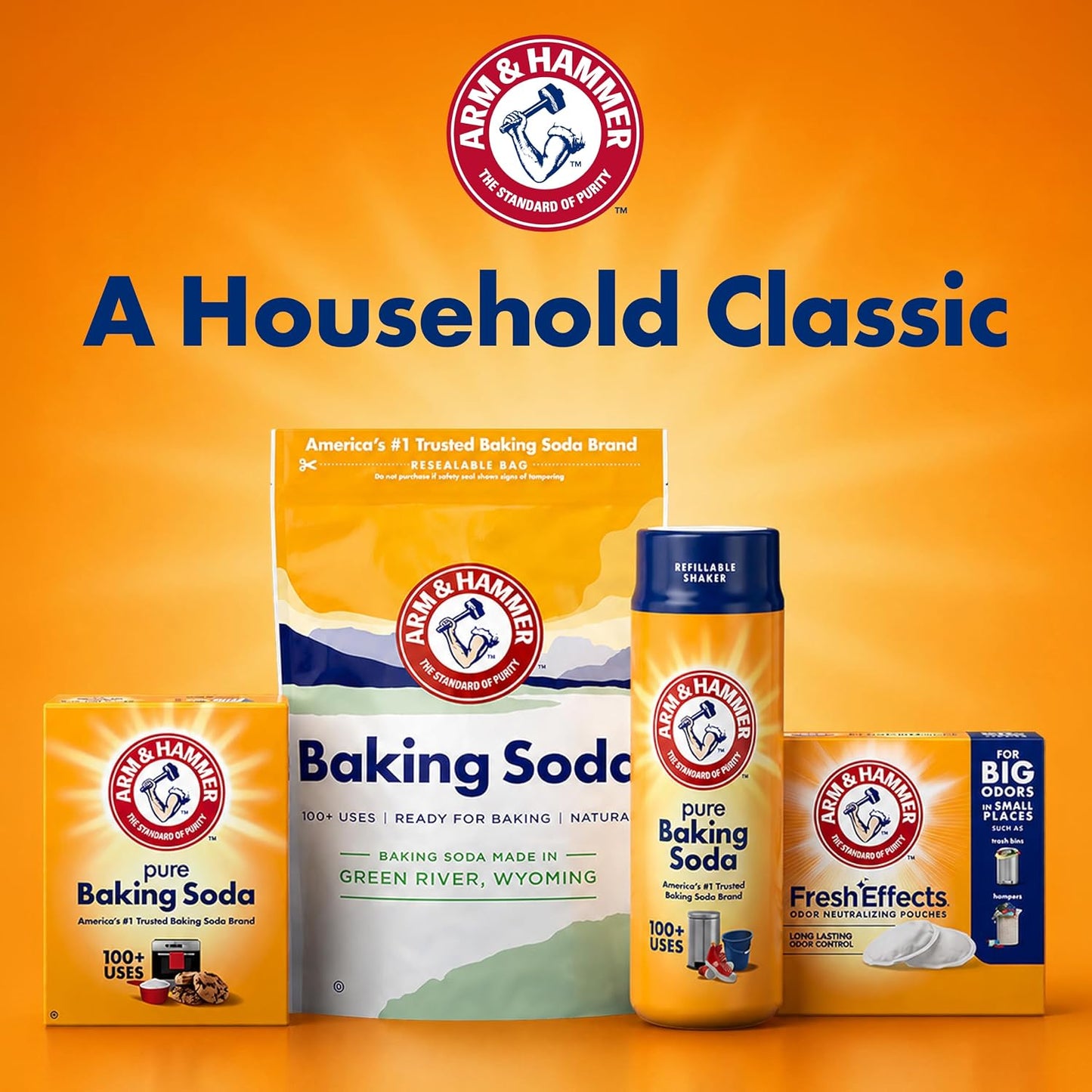 ARM & HAMMER Fresh Effects Odor Neutralizing Baking Soda Pouches, Long-Lasting Fragrance-Free, for Shoes, Cars, Home & Small Spaces, White, 5 Count | Long-Lasting, Fragrance-Free, For Shoes, Cars, Home & Small Spaces, Odor Absorber
