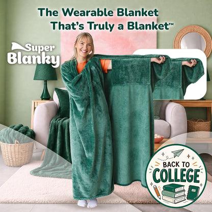 Super Blanky Wearable Blankets for Women & Men, Dorm Room Essentials, Gift for Her, Gifts for Women, Wife Birthday Gift Ideas