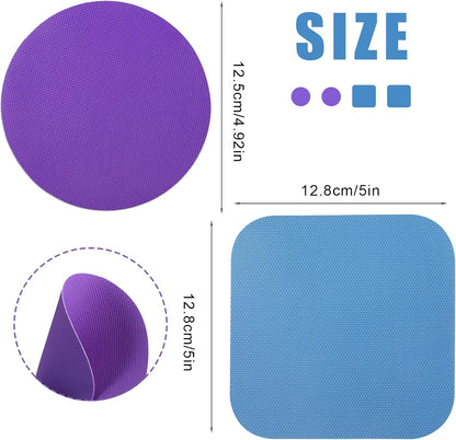 LUTER 4pcs Jar Opener Gripper Pad for Seniors with Weak Hands, Rubber | Multi-function Silicone Bottle Opener Lid Cap Rubber Gripper Pads Kitchen Coasters Gadgets, Light Blue, Green