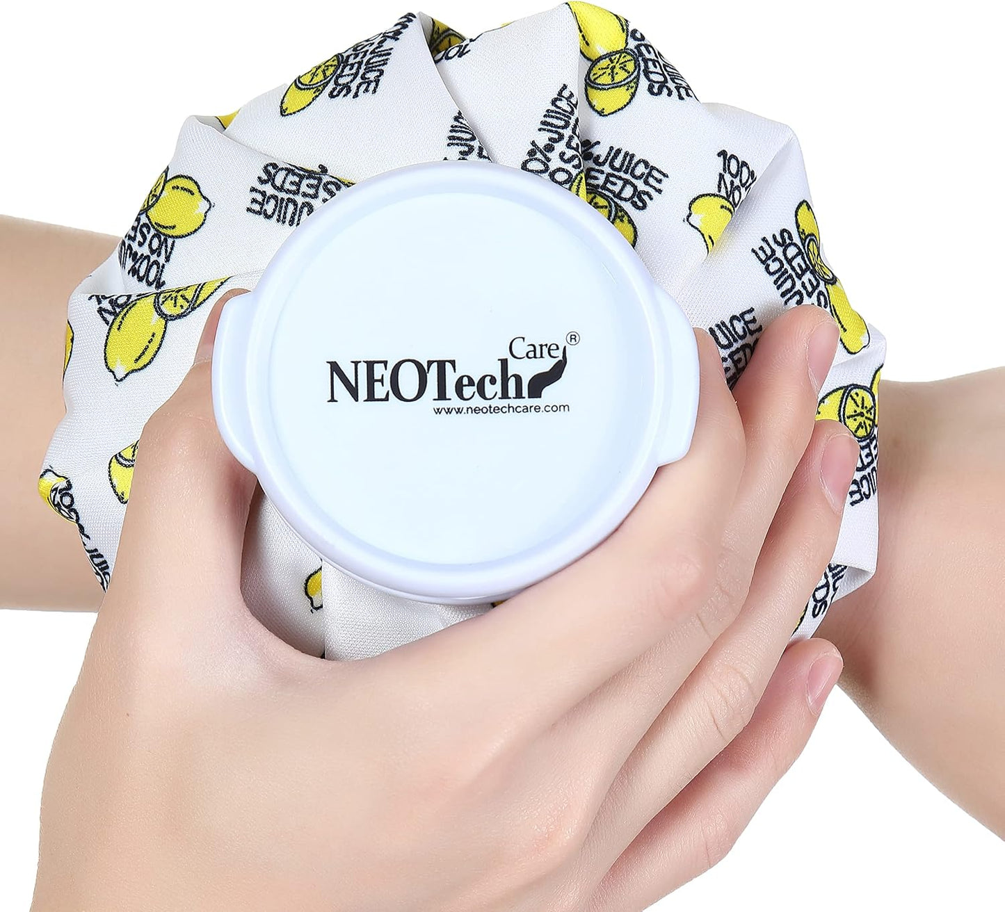 Neotech Care Ice Bag with Screw Top Lid (Smiley Face Design, 8 inch) | For Swelling, Pain Relief, First Aid - Fillable Waterproof Pouch / Bladder