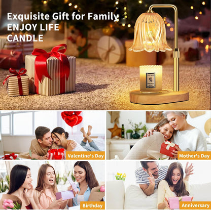 Candle Warmer Lamp with Timer Dimmable: Birthday Gifts for Women Adjustable Height Candles Light Warmers Lamps Gold Crystal Candle Warmer, House Warming Gift New Home Decor, for Women
