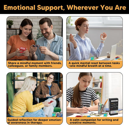 Self Care Cards for Anxiety Relief with MoodCube Spinner, 45 Science-Inspired Mindfulness Exercises for Adults, Relaxation & Emotional Wellness Gift for Friends, Colleagues & Family