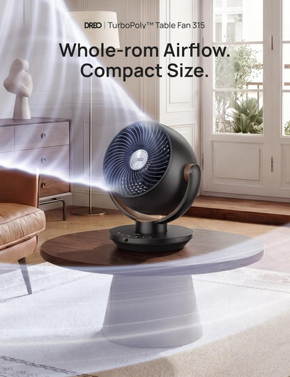 DREO Fan for Bedroom, Desk Air Circulator Fans with Remote, 11 Inch Table Fan for Whole Room, 65ft Powerful Airflow, 120° Vertical Manual and 90° Oscillating, 4 Speeds, 8H Timer, 25dB Quiet, Home