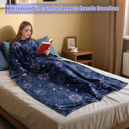 Catalonia Wearable Blanket with Sleeves for Women & Men, Fleece Wrap Throw