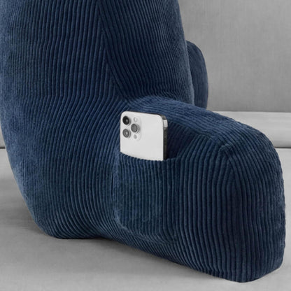 Champion Faux Wool Bedrest Pillow, 100% Polyester Cover and Fill, Spot Clean Only, Navy Blue, 29" x 24.5" x 10.5"
