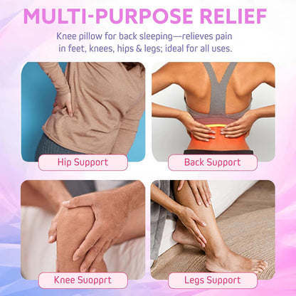 Premium Memory Foam Knee Pillow for Back Sleepers, White | Memory foam massage bolster delivers comfortable under knee pillow support for home, spa and salon use.