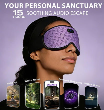 Sleep Mask Headphones Bluetooth 5.4 with 3D Removable Hot Cold Compress, TOPOINT Weighted Eye Mask Blackout Soft Cooling Breathable for Women Men Deep Sleep Relax Tired Office Travel