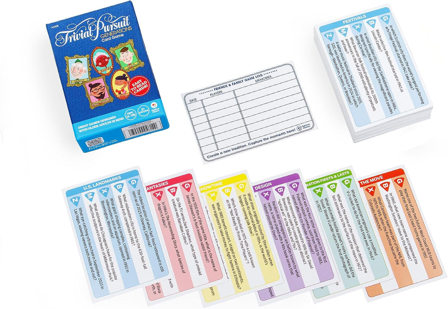 Ageless Games Taboo Charades - Classic Word Guessing & Charades Game for Older Adults - Big Easy to Read Cards for Low Vision - 80 Customizable Word Guess Cards - Fun Family Card Game for Ages 13-103
