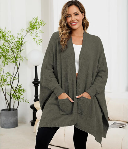 Wearable Blanket Sherpa Poncho Unique Office Work Warm Cozy Shawl TV Throw Blankets, Plush Cape Wrap for Adults