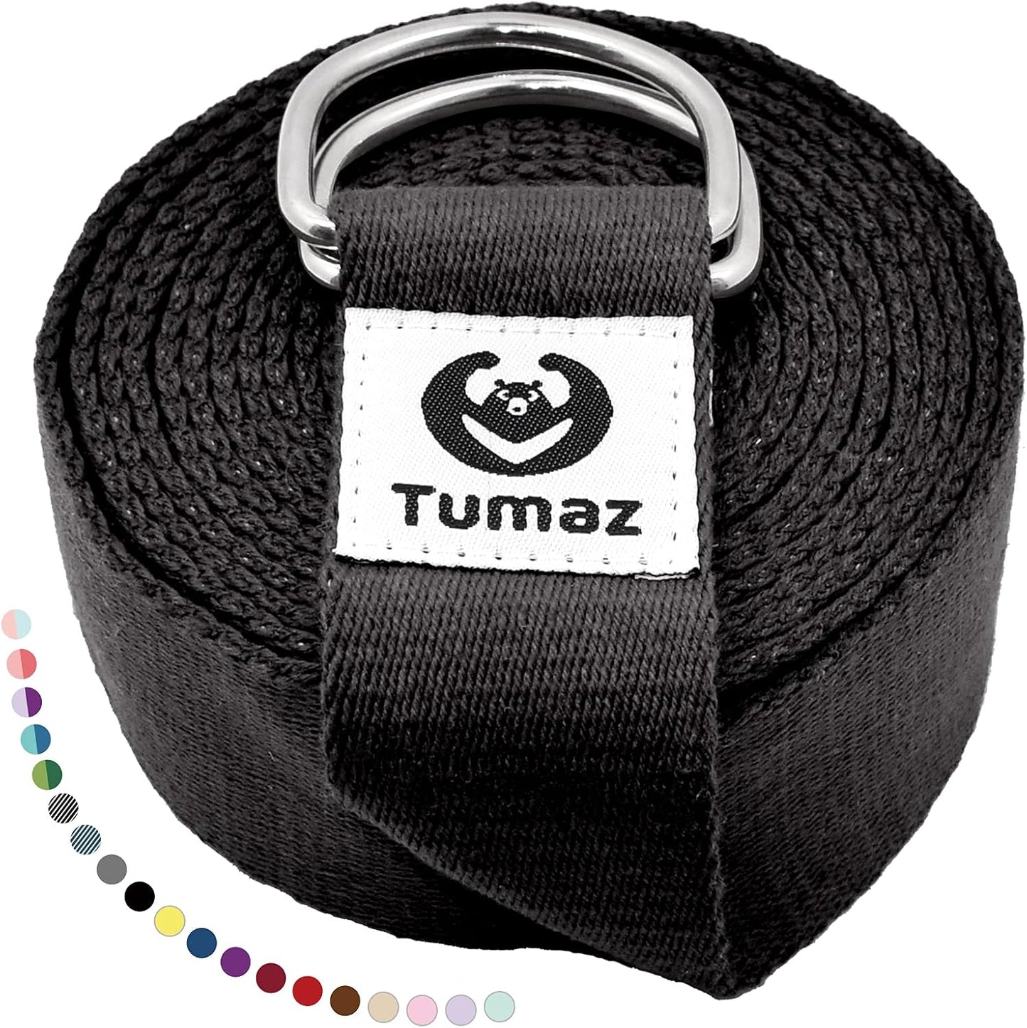 Yoga Strap for Stretching with Adjustable D-Ring, 6/8/10 ft | Adjustable D-Ring | Soft Cotton Blend | 15+ Colors | Non-Elastic Yoga Belt for Pilates Stretching & Physical Therapy