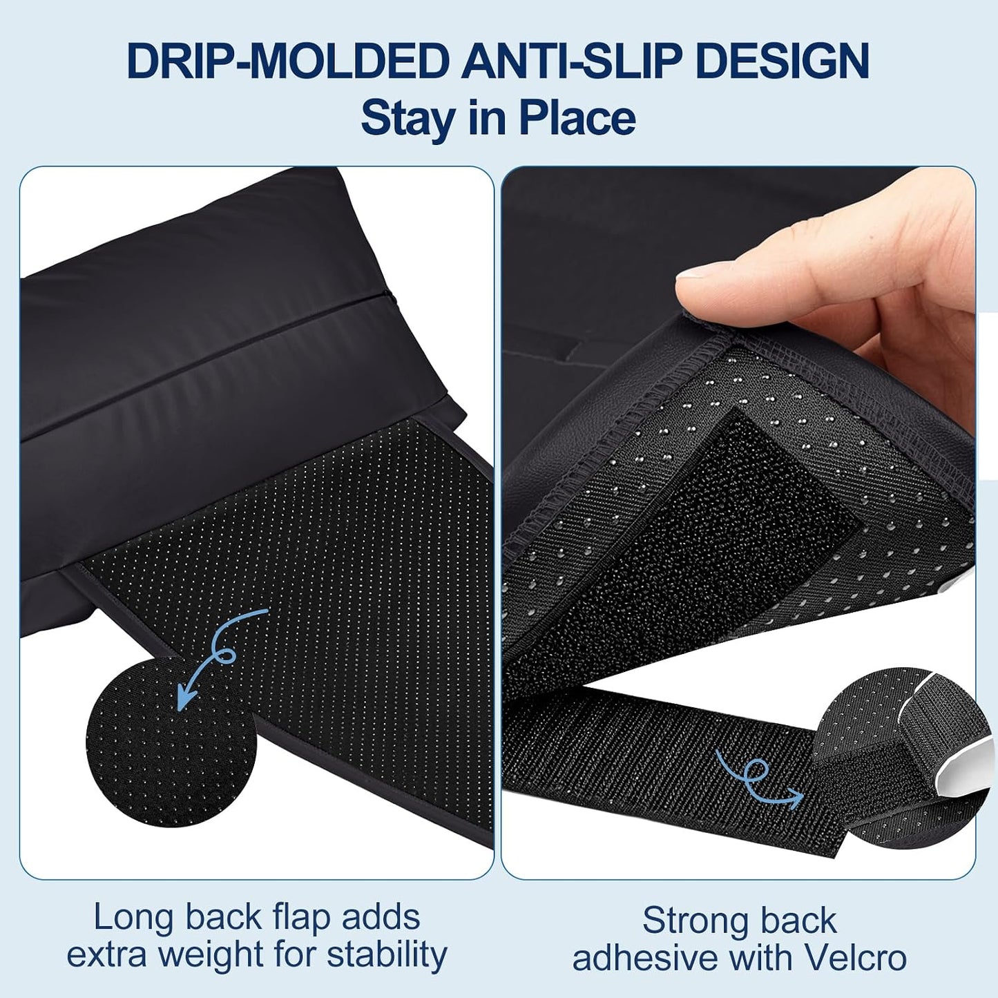 Recliner Pillow, Adjustable Neck & Head Support Pillow | Faux Leather, Weighted Non-Slip Flap, Adjustable Filling, Pain Relief & Relaxation, for Recliners, Sofas, Office Chairs
