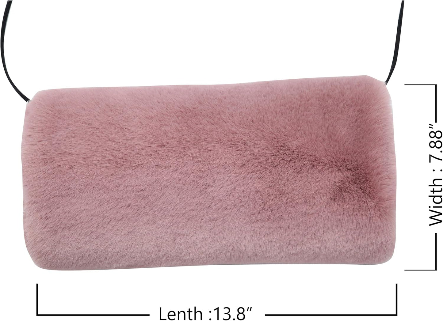 Faux Fur Hand Muff for Women Winter Hand Warm Warmer with PU Leather Strap