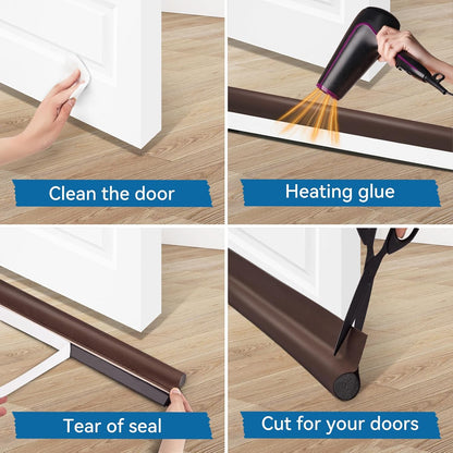 MAXTID Under Door Draft Stoppers 36 Inch White Door Draft Blocker Draft Stoppers for Bottom of Doors Seal Gap Reduce Wind/Breeze, Cold Air, Dust, Smoke, Door Seal Strips Sweeps