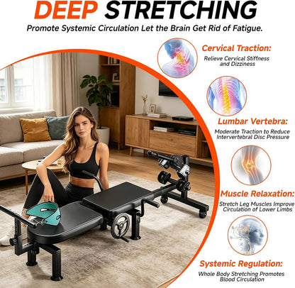 Spine Decompression Table Back Stretcher - Full Body Traction & Stretch Machine for Home Cervical Traction Lumbar Stretching, Flexibility Training, Mobility Support