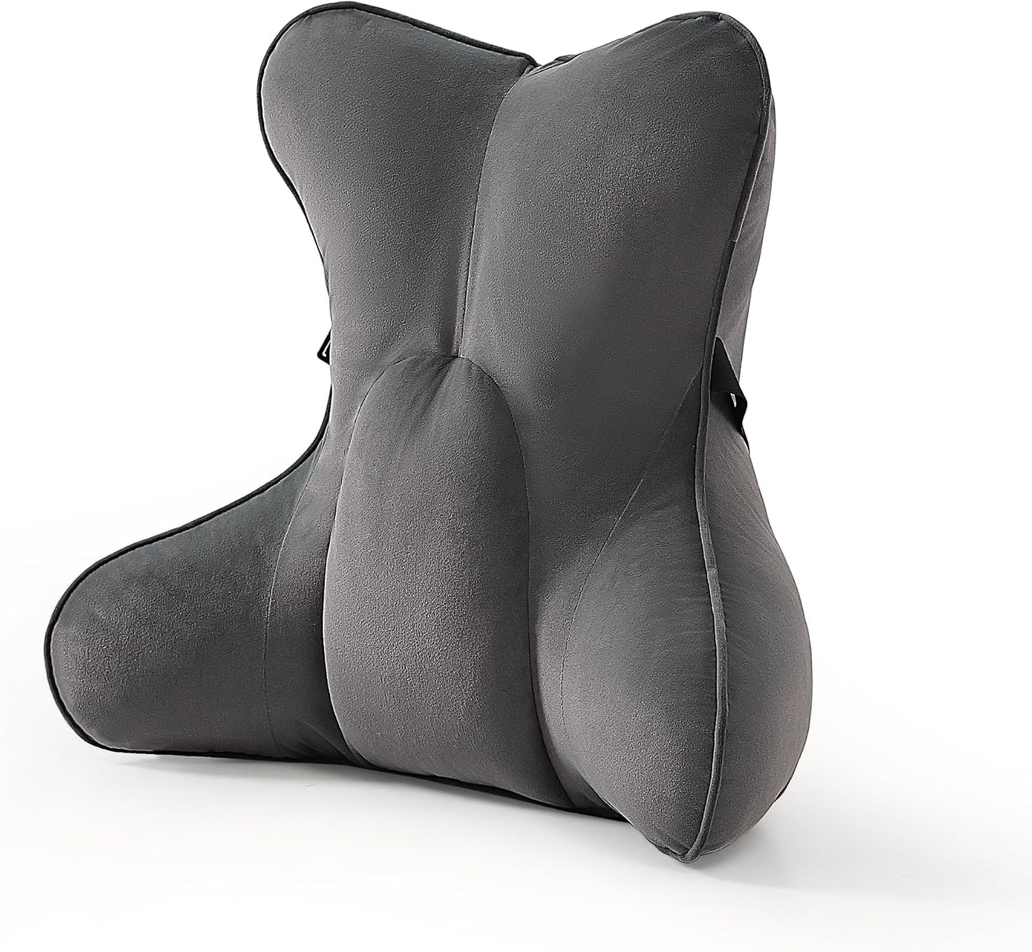 Lumbar Support Pillow(Pat. Pend) – Multi-Functional Ergonomic Back Cushion for Sofa Chair, Car Seat & Sofa, Reading Pillow with Firm Multi-Zone Support to Relieve Lower Back Pain, Misty White