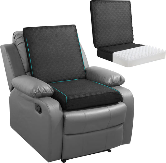 BALAPET Recliner Cushions for Long Sitting, Egg Crate Foam Recliner Cushion for Elderly Reduces Muscle Fatigue and Provides Air Flow, Extra Large Non-Slip Seat Cushion with Back Support(20*20*4in)