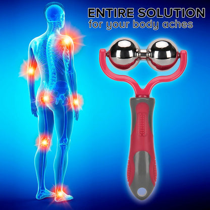 Nobility Massage Ball Roller– Ice Cold and Hot for Deep Tissue and Sore Muscle Relief of Stiffness and Stress, Body, Neck, Back, Foot, Plantar Double Black
