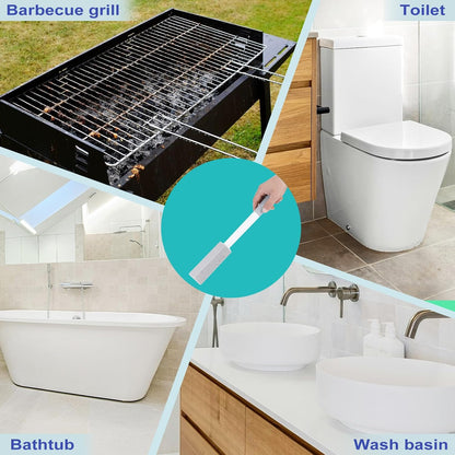 12 Pack Toilet Pumice Stone with Long Handle,Pumice Stone Toilet Bowl Cleaner,1 Cleaning Handle, 12 No Touch Replaceable Piedra Pomez for Cleaning Toilets, Bathtubs, Grills, Swimming Pool, Sinks