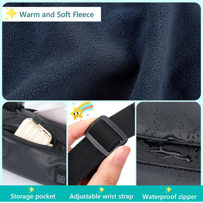 AURYA Heated Hand Warmer Pouch, Rechargeable & Waterproof Electric Hand Muff for Children | Adjustable 3-Heat Settings for Outdoor Play, Skiing, Snowball Fights & School