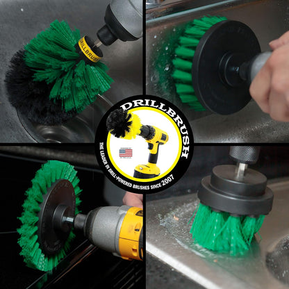 Yellow Drill Brush Attachments for Cleaning Shower, Grout Lines, Bathroom | Grout Cleaner Drillbrush Kit - Rotary Scrub Brush Tile Cleaner Drill Attachment for Crevices - Bathroom Tile Scrubber Set