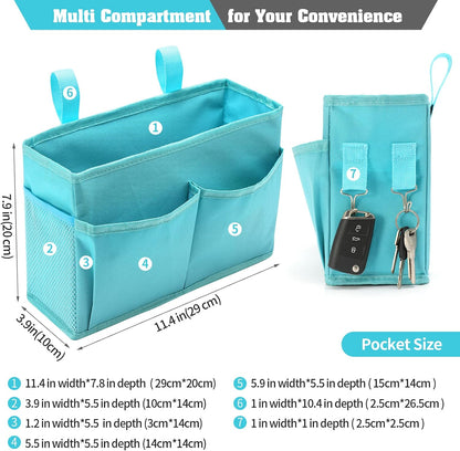 Bseash Bunk Bed Organizer, Bedside Caddy Hanging Bed Organizer Storage Bag 8 Pockets, for College Dorm Rooms Bed, Hospital Bed, Baby Bed Rails, 600D Oxford Cloth