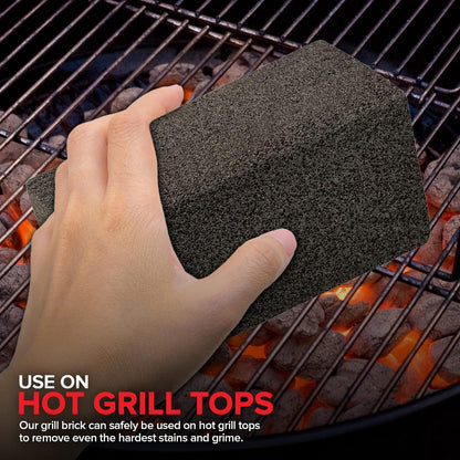 Stock Your Home Grill Cleaning Brick (4 Pack) - Heavy Duty Grill Cleaning Brick - Pumice Stone Brick for Flat Tops and Griddles - Blackstone Griddle Cleaner - Non-Scratch Grill Cleaner