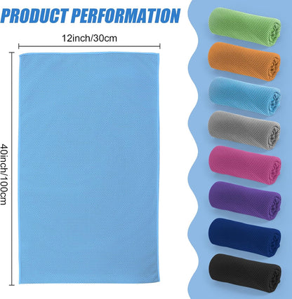 4 Pack Cooling Towels Wrap for Neck Face,Ice Cold Towel Rags Quick Dry for Gym Fitness Yoga Tennis Cycling Running Hiking Workout Sweat(Multicolor-02)
