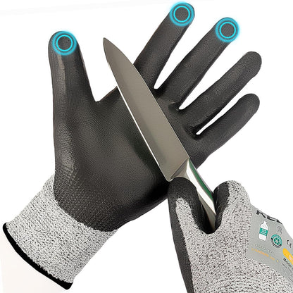 C4 Cut Resistant Gloves, ANSI A4, 100% Food Grade, 1 Pair, Medium | Food grade cutting gloves, glass-free & steel-free, breathable, washable. Ideal for meat cutting, slicing and oyster shucking