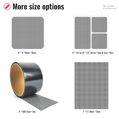 Matenf Window Screen Repair Patches, 4" x 4", 10 PCS, Black | 3-Layer Sticky Mesh Patches, Invisible Budget-Friendly, Tool-Free Waterproof Fix for Screen Tears, Holes and Pet Scratches
