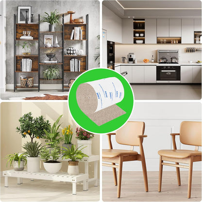 Felt Strips with Adhesive Backing, Felt Tape with Adhesive Backing, Felt Furniture Strips 2 Pack Roll 1/2x 60 Inches Black, Felt Strips for Furniture