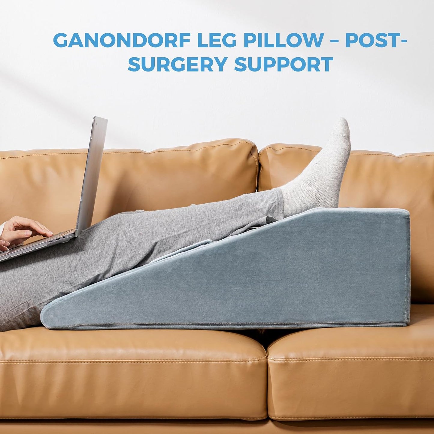 Ganondorf Leg Elevation Pillow, Premium Foam Leg Support Adjustable Wedge Pillow Relieves Joint Pain After Surgery Ergonomic Curve for Leg Support Promote Blood Circulation Single Leg